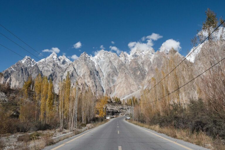 Passu Cathedral peaks towering above Hunza Valley’s serene landscape in Pakistan