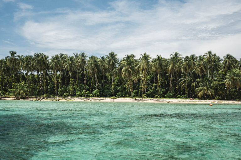 Tropical Bocas del Toro coastline with pristine beaches and crystal-clear waters