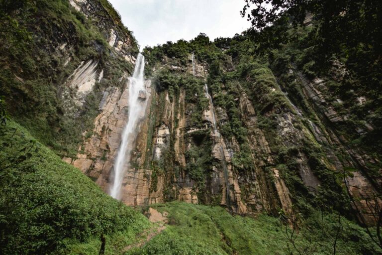 Yumbilla waterfall cascading through Peru’s cloud forest near Chachapoyas